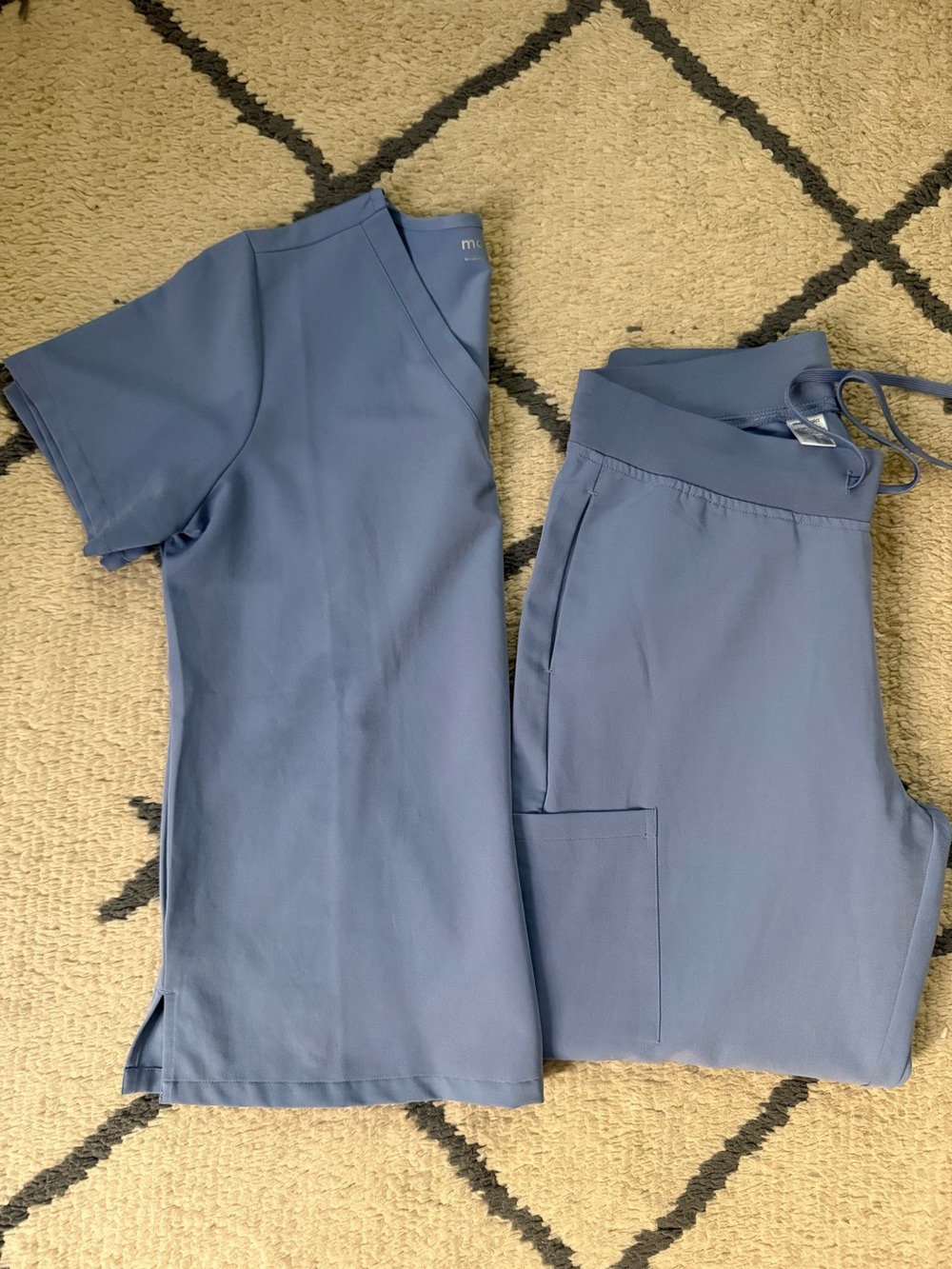 Mandala scrub set Size M- Dusty Blue Pants & Top